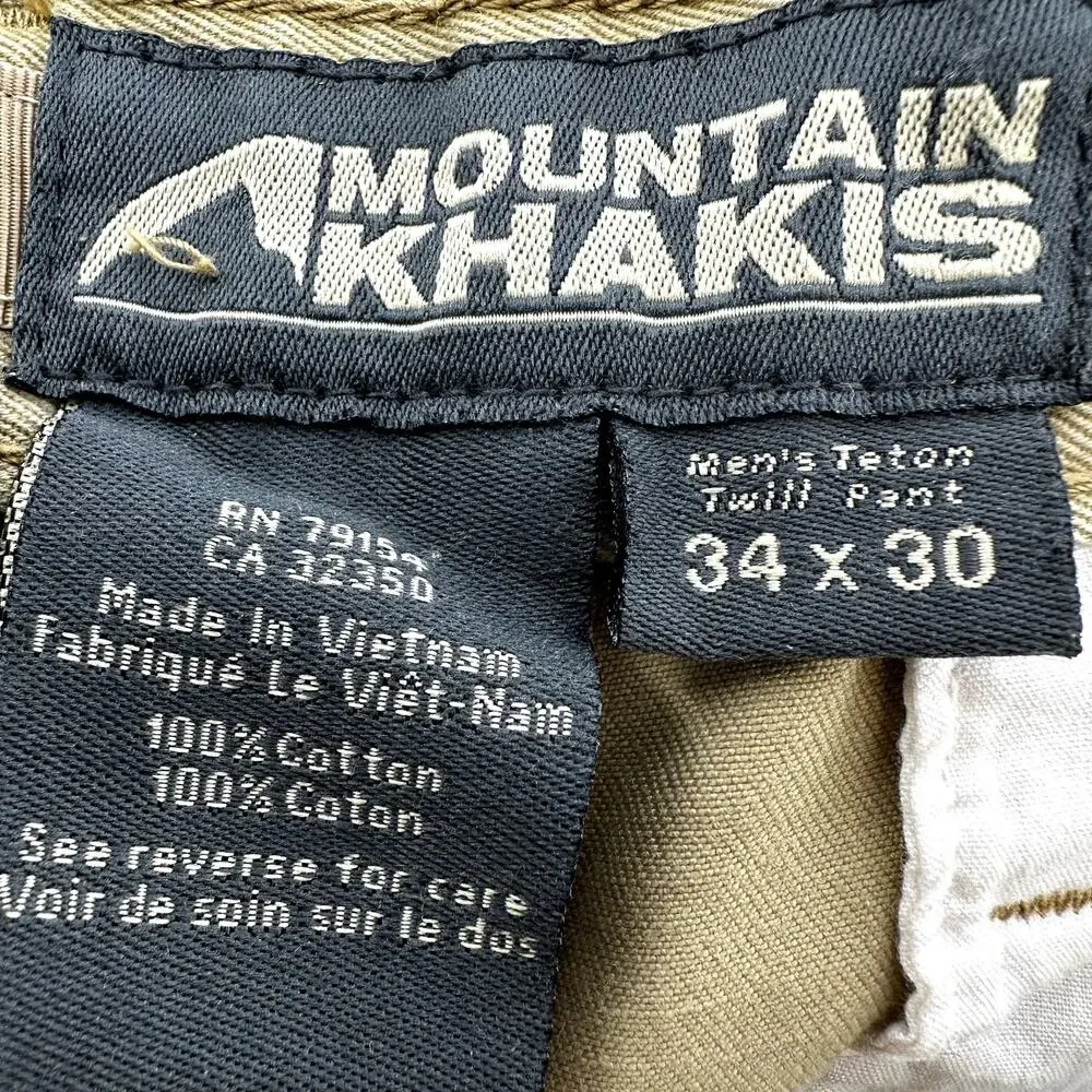 Mountain Khakis Teton Twill Pants Relaxed Fit Straight Leg Retro Khaki 34x30